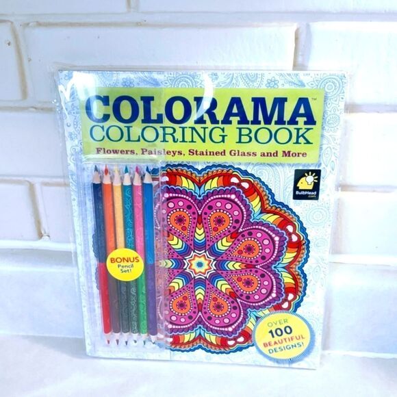 COLORAMA ADULT COLORING BOOK FULL SIZE COMES WITH BONUS PENCIL SET - Picture 6 of 6